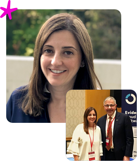 Oryx Dental - Dr. Rania’s Story Profile photo of Dr Rania and Dr Rania at conference