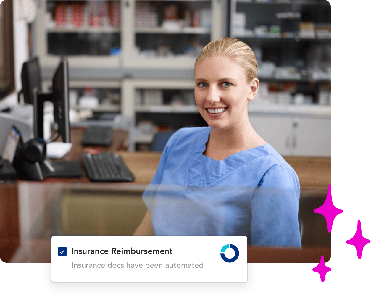 Dentist using dental software