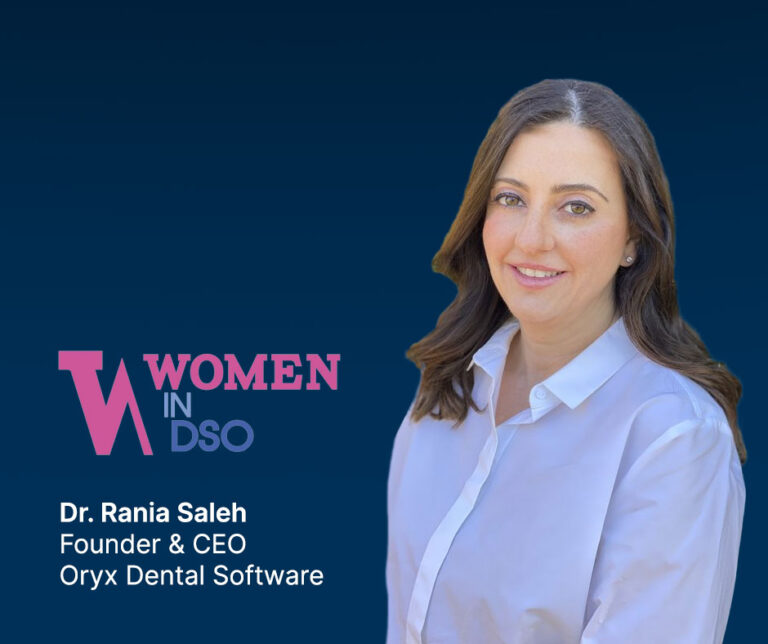 Rania Saleh next to women in DSO logo