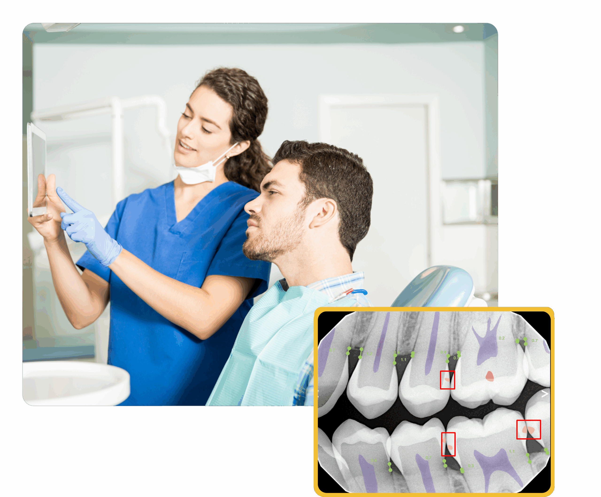 Pediatric dentists caring for patient using Oryx software