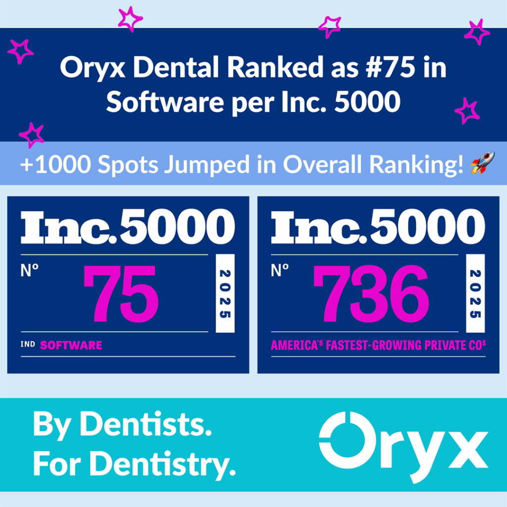 Oryx Dental Ranks Among Top 100 Fastest-Growing Software Companies in the U.S.