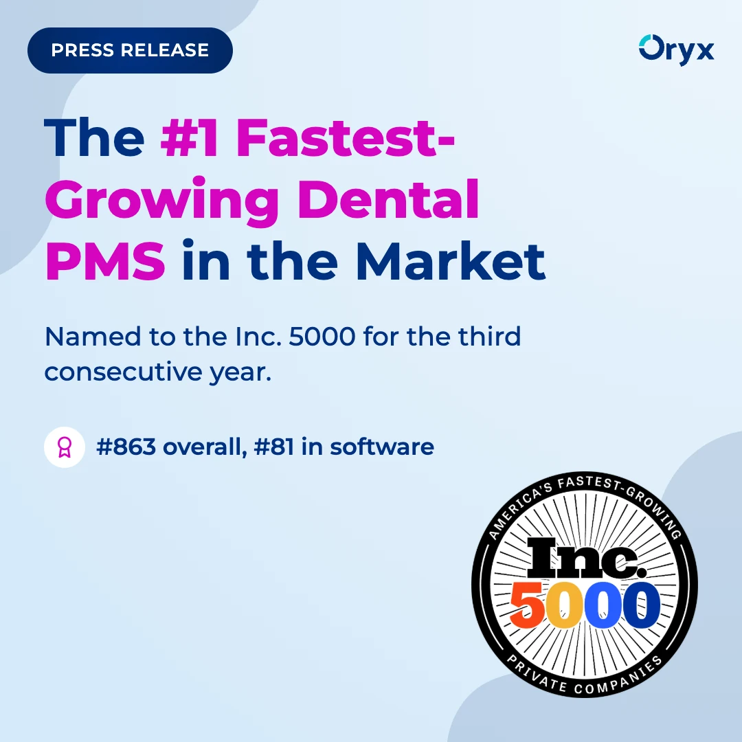 Oryx named to the 2026 Inc. 5000 list for the third consecutive year, ranking #863 overall and #81 in software.