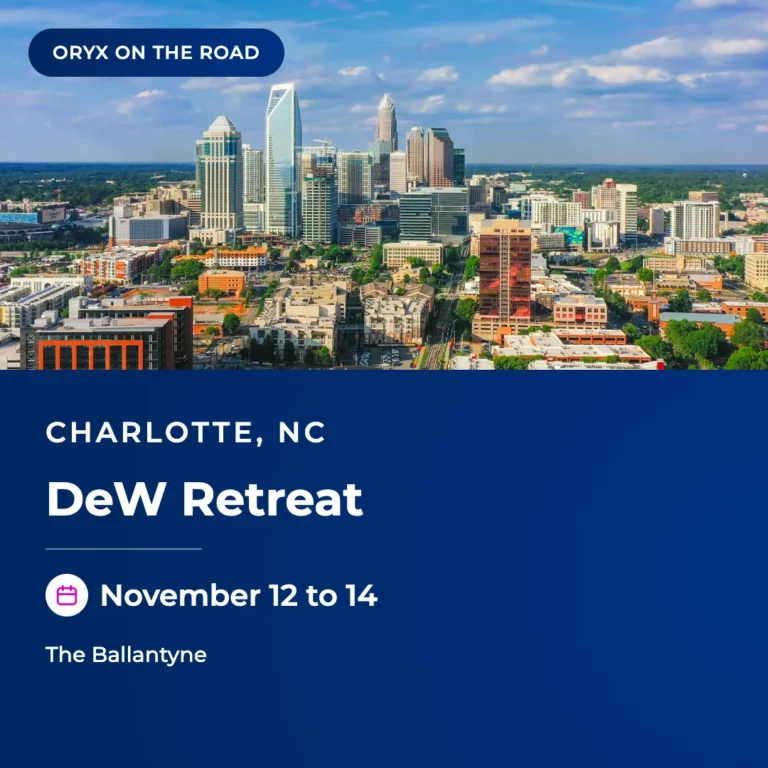 DeW Retreat 2026 in Charlotte, North Carolina, November 12 to 14, with the Charlotte skyline in the background